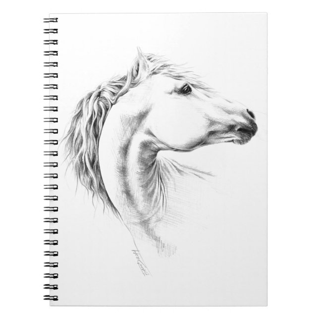 Carnet Dessin de portrait de cheval dessin d'art équestre (Devant)