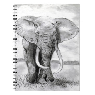 Carnet dessin d'éléphant africain dans la conception de