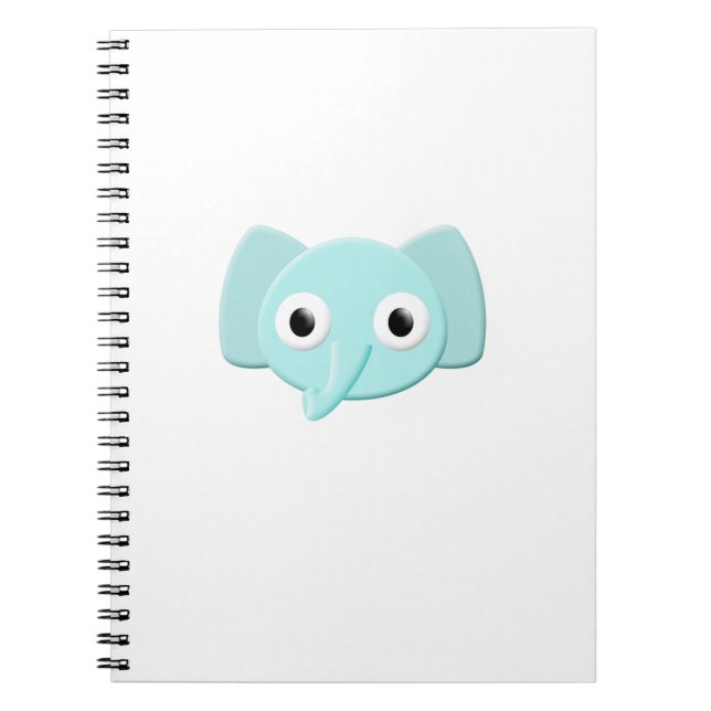 Carnet Dessin d'éléphant bleu bébé (Devant)