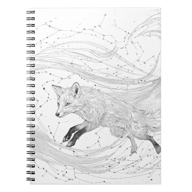 Carnet Dessin d'encre de la constellation de renard céles (Devant)