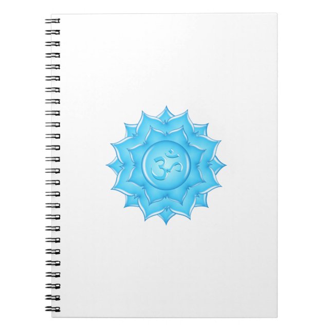 Carnet Dessin du symbole Om de lotus de verre bleu (Devant)