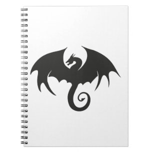 Carnet Dessin d'une silhouette de dragon noir