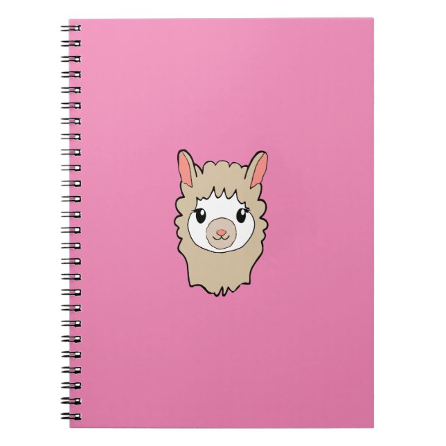 Carnet Dessin face de llama mignon (Devant)