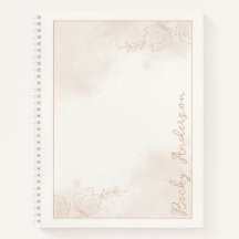 Dessin floral pâle sur aquarelle beige