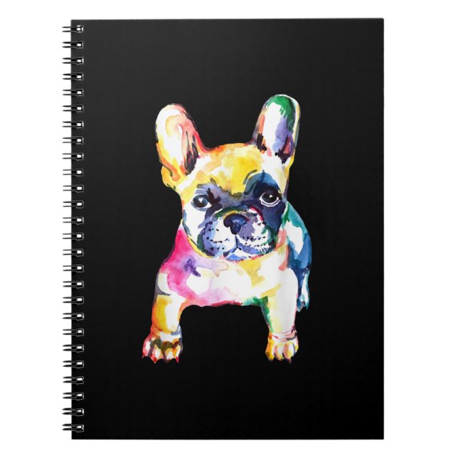 Carnet Dessin Français Bulldog original aquarelle (Devant)