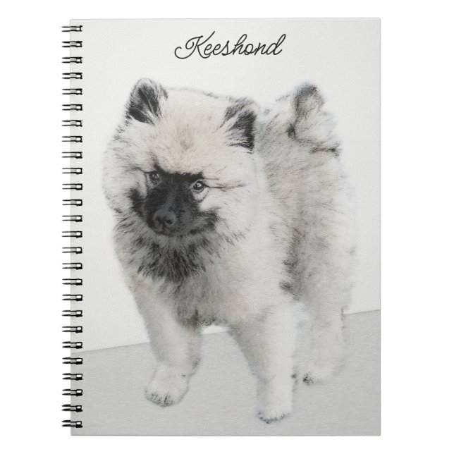Carnet Dessin Keeshond Chiot - Joli dessin original Chien (Devant)