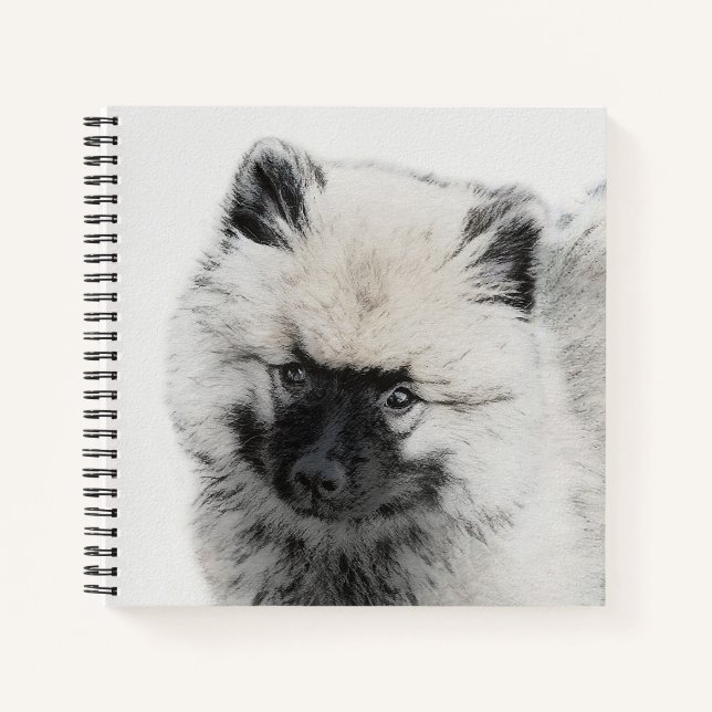 Carnet Dessin Keeshond Chiot - Joli dessin original Chien (Devant)
