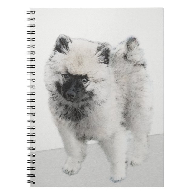 Carnet Dessin Keeshond Chiot - Joli dessin original Chien (Devant)