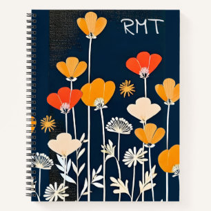 Carnet Dessin minimaliste vibrant de fleurs