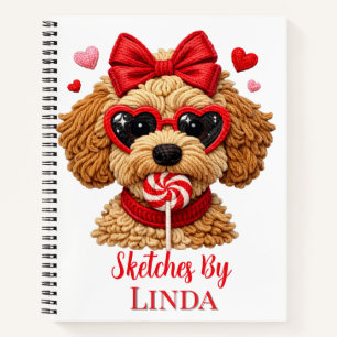 Carnet Dessin personnalisé de Goldendoodle pour enfants 