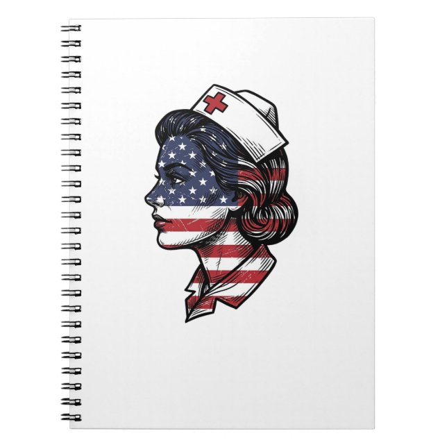 Carnet Dessin vectoriel de profil d'infirmière avec drape (Devant)