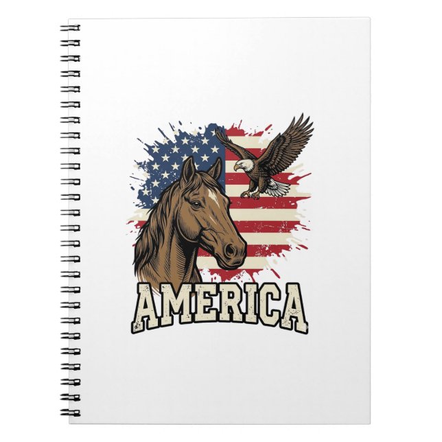 Carnet Dessin vectoriel patriotique de l'aigle de cheval  (Devant)