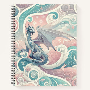 Carnet Dessins lunaires : Imaginaire Pastel Dragon