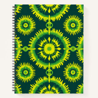 Carnet d'été de beaux cercles verts jaunes