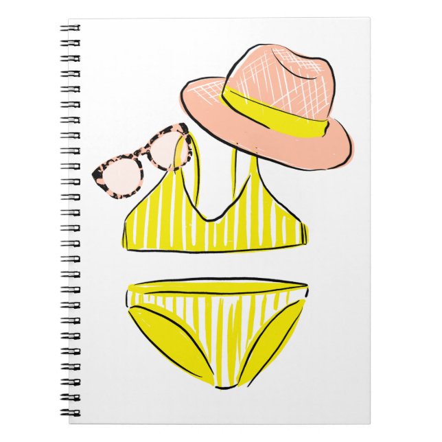 Carnet Détendez-vous au soleil - maillot de bain jaune (Devant)