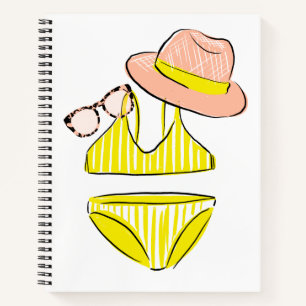 Carnet Détendez-vous au soleil - maillot de bain jaune