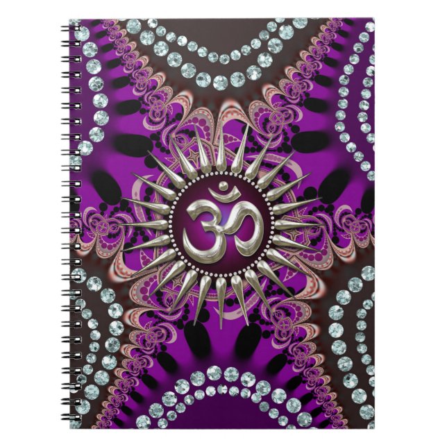 Carnet d'étincelle orientale en argent mauve (Devant)