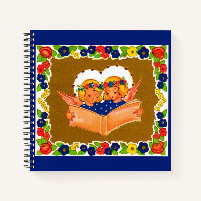 Carnet deux anges chantant (Devant)