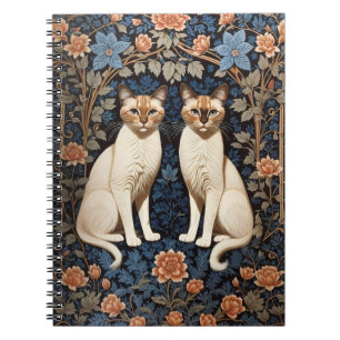 Carnet Deux chats siamois William Morris Inspiré