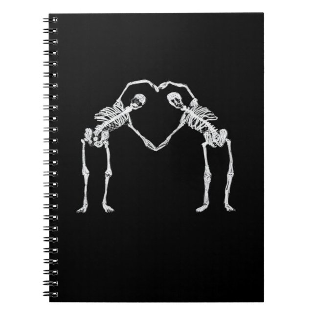 Carnet Deux Coeurs de squelette Mains Classique (Devant)