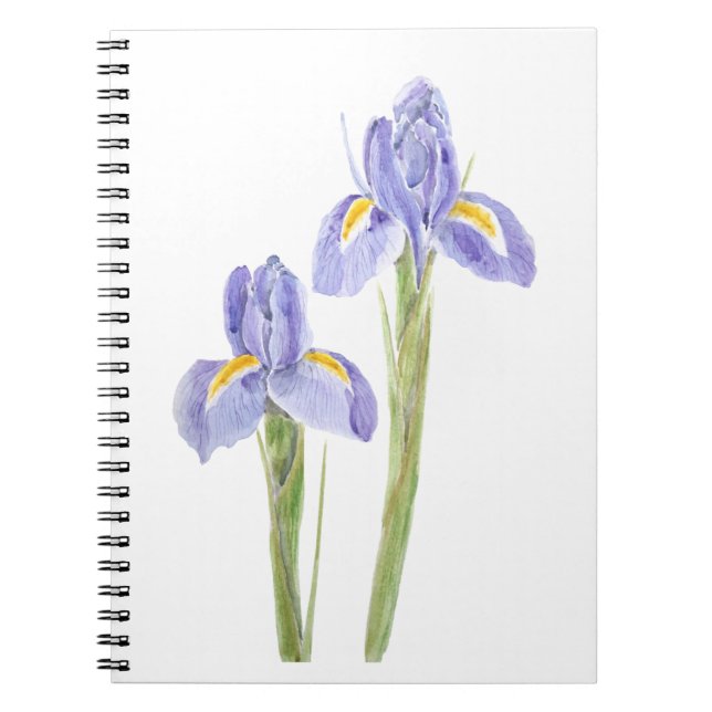 Carnet deux élégantes aquarelle iris violet 2021 (Devant)
