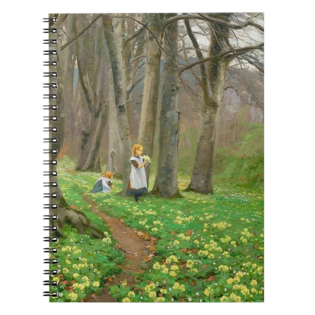 Carnet Deux filles cueillant des fleurs dans la forêt de  (Devant)