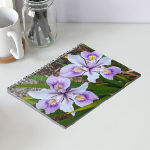 Carnet Deux Irises Florales Violettes Sans Porte