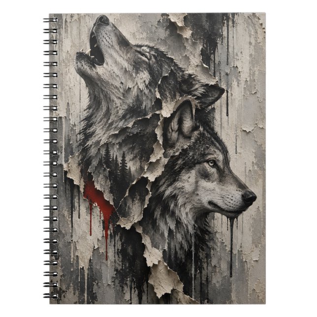 Carnet Deux Loups, Un Cœur (Devant)