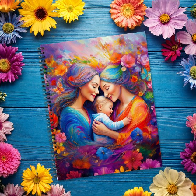 Carnet Deux mamans avec leur bébé (Créateur téléchargé)