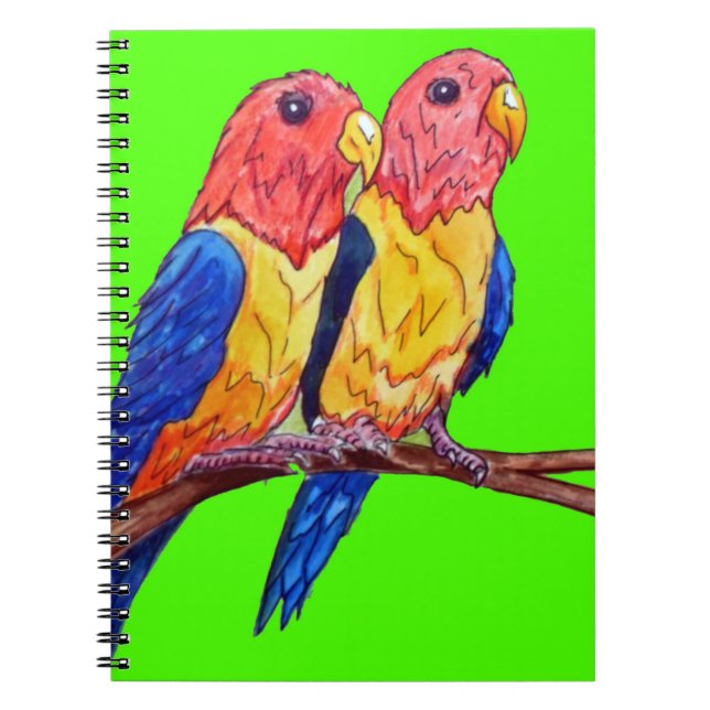 Carnet Deux perroquets sur une perche (Devant)