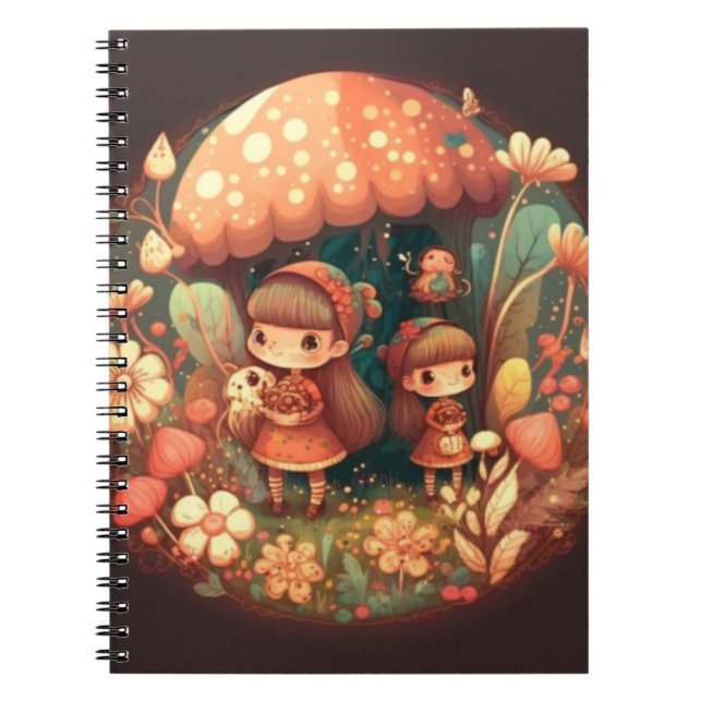Carnet Deux petites filles adorables elfes (Devant)