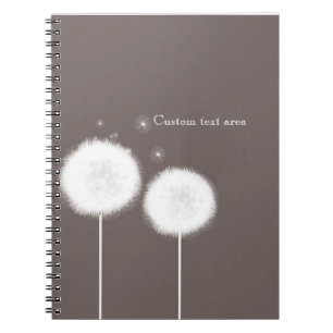 Carnet Deux Pissenlits Taupe Rustique