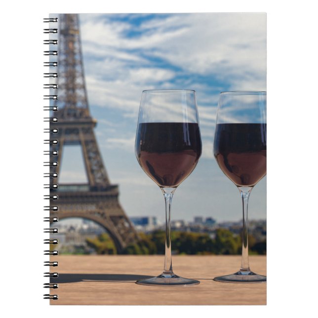 Carnet Deux verres de vin avec la tour Eiffel (Devant)