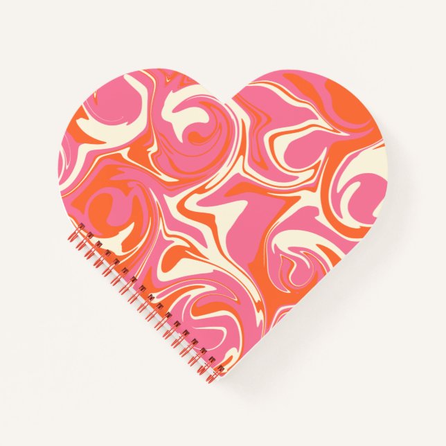 Carnet Déversement - rose, orange et crème (Devant)