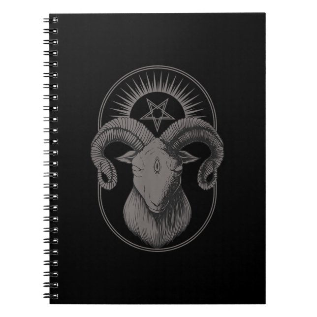 Carnet Devil Goat Pentagram Baphomet Satan Occult Satanic (Devant)