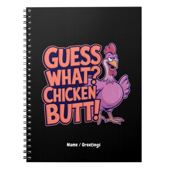 Carnet Devine quoi ? Un derrière de poulet ! Design amusa (Devant)