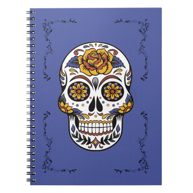 Carnet Dia de los Muertos Crâne à sucre (Devant)