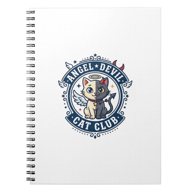 Carnet Diable Ange Chat Chat Maman Idée Cadeau - Diable A (Devant)