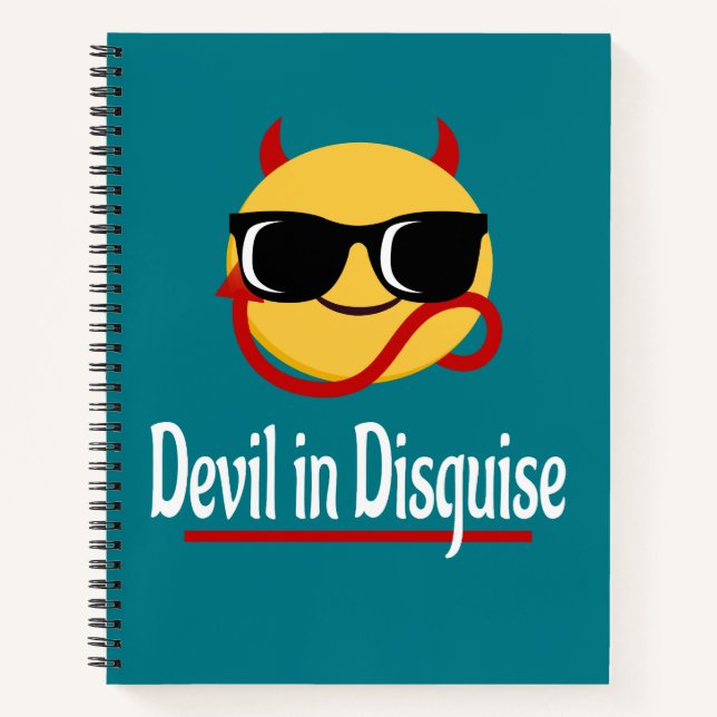 Carnet Diable déguisé Emoji Hot tendance Funny blanc (Devant)