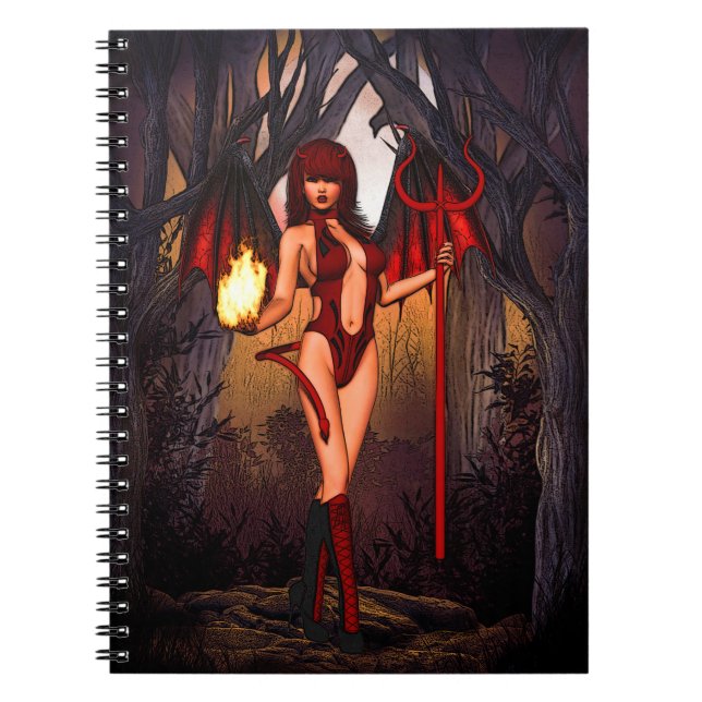 Carnet Diable Femme En Rouge (Devant)
