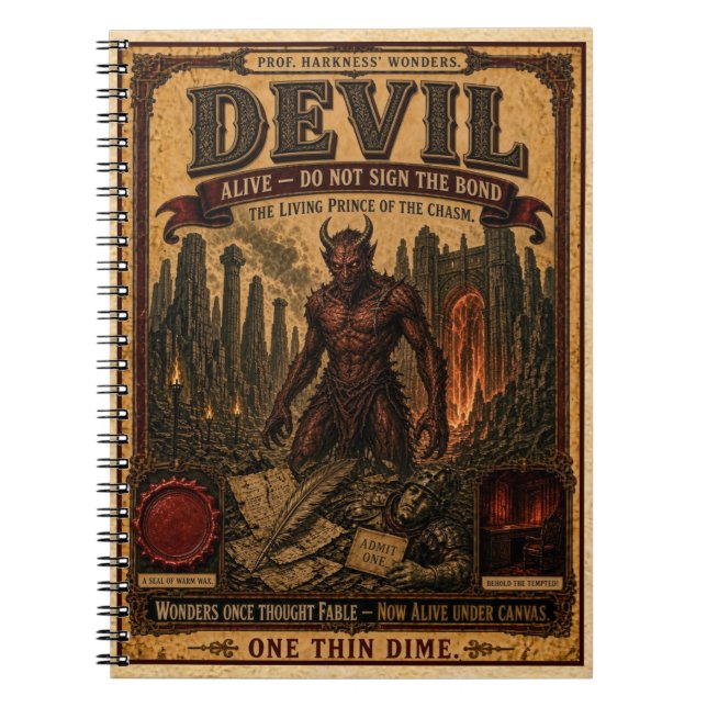 Carnet Diable, Monstre de Cirque Vintage (Devant)