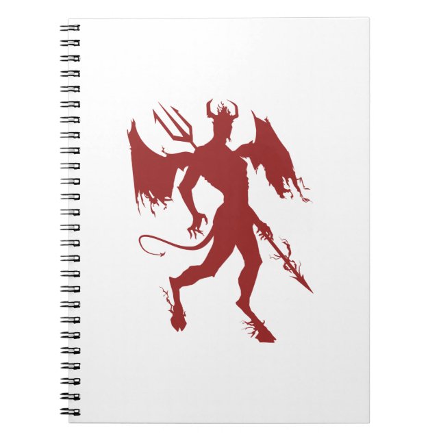 Carnet Diable rouge, Lucifer, Diablo, satin, tenue de mar (Devant)