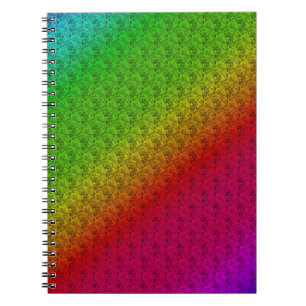 Carnet Diag Rainbow Gradient Floral Pattern Red Green