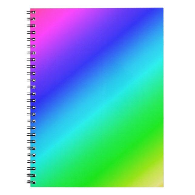 Carnet Diagonal Rainbow Gradient Blue to Green (Devant)