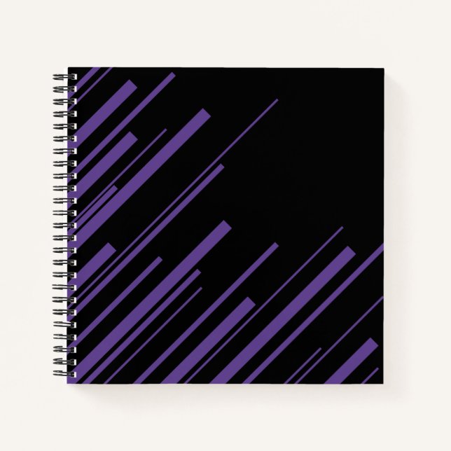 Carnet Diagonales en violet et noir (Devant)