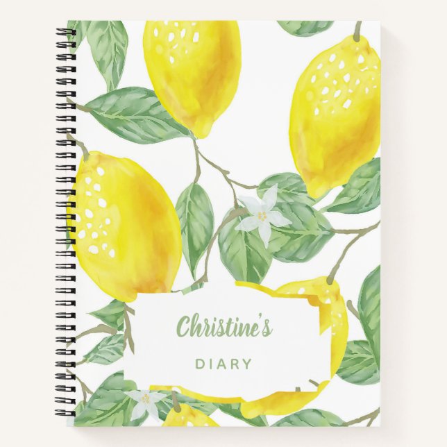 Carnet Diagramme citron jaune vert (Devant)