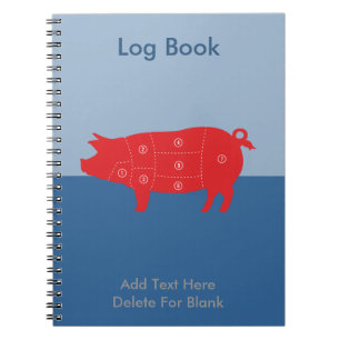 Carnet Diagramme de porc de cuisinier de chef de coupes