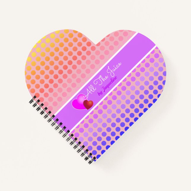 Carnet DIAIRE PERSONNEL ROSE avec VOTRE NOM en texte viol (Devant)