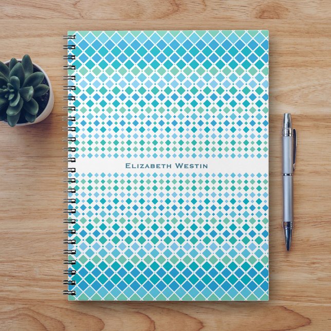 Carnet Diamant Abstrait bleu vert moderne (Créateur téléchargé)