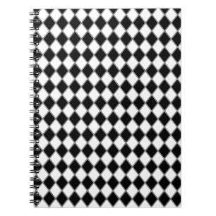 Carnet Diamant Noir et Blanc Motif Argyle